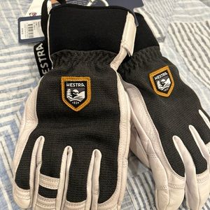 Brand New NWT Hestra Army leather patrol alpine pro 5 finger charcoal size 8